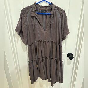 Vici Collection size Medium Good Karma Cotton Babydoll Tunic Dress in Carbon